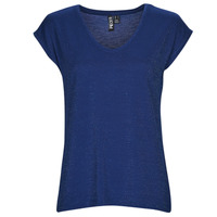 Oblečenie Žena Tielka a tričká bez rukávov Pieces PCBILLO TEE LUREX STRIPES Modrá