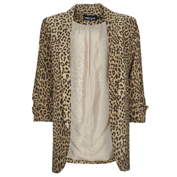Oblečenie Žena Saká a blejzre Pieces PCBOSS 3/4 PRINTED BLAZER Leopard