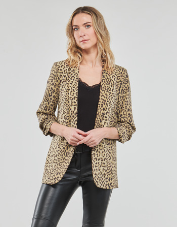 Oblečenie Žena Saká a blejzre Pieces PCBOSS 3/4 PRINTED BLAZER Leopard