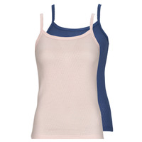 Oblečenie Žena Tielka a tričká bez rukávov Petit Bateau A073V00 X2 Námornícka modrá / Ružová