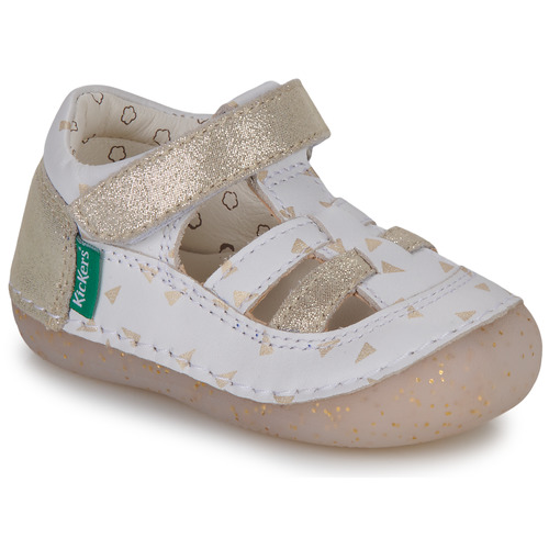 Topánky Dievča Sandále Kickers SUSHY Biela / Zlatá