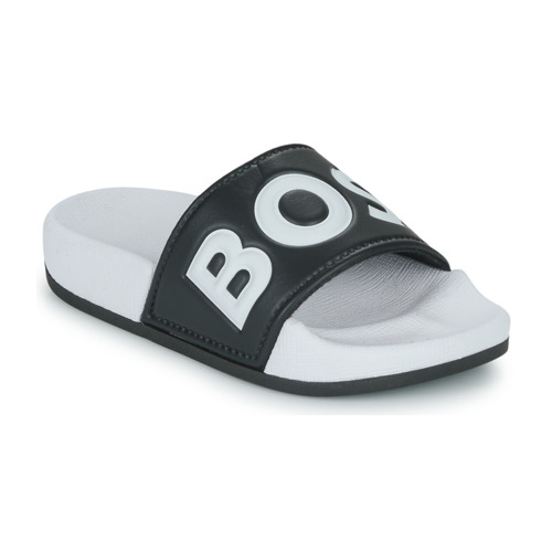 Topánky Chlapec športové šľapky BOSS J29326-09B-C Biela / Čierna