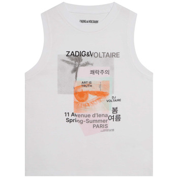 Oblečenie Dievča Tielka a tričká bez rukávov Zadig & Voltaire X15378-10P-J Biela