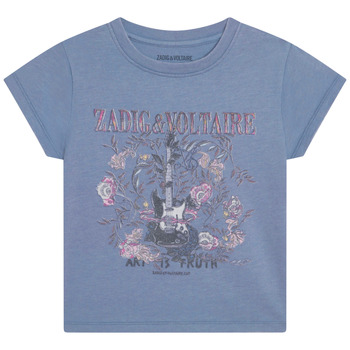 Oblečenie Dievča Tričká s krátkym rukávom Zadig & Voltaire X15383-844-C Modrá