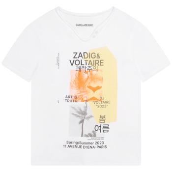 Oblečenie Chlapec Tričká s krátkym rukávom Zadig & Voltaire X25354-10P-J Biela