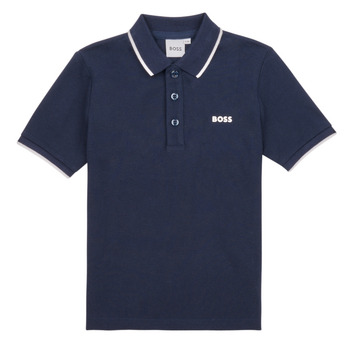 Oblečenie Chlapec Polokošele s krátkym rukávom BOSS J25P26-849-C Námornícka modrá