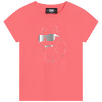 Oblečenie Dievča Tričká s krátkym rukávom Karl Lagerfeld  Koralová