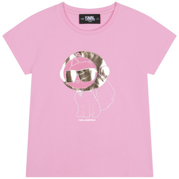 Oblečenie Dievča Tričká s krátkym rukávom Karl Lagerfeld  Ružová