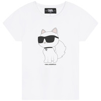 Oblečenie Dievča Tričká s krátkym rukávom Karl Lagerfeld Z15416-10P-C Biela