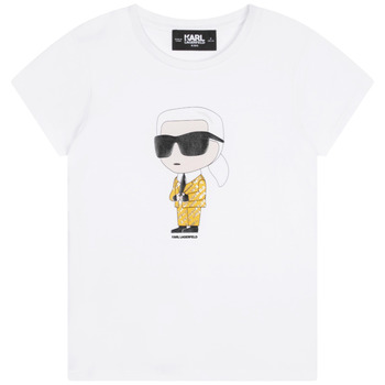 Oblečenie Dievča Tričká s krátkym rukávom Karl Lagerfeld Z15417-N05-C Biela