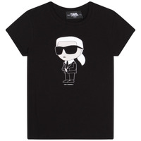 Oblečenie Dievča Tričká s krátkym rukávom Karl Lagerfeld Z15418-09B-B Čierna