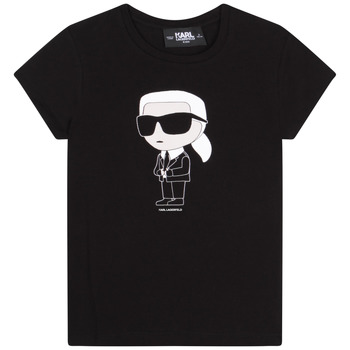 Oblečenie Dievča Tričká s krátkym rukávom Karl Lagerfeld Z15418-09B-C Čierna