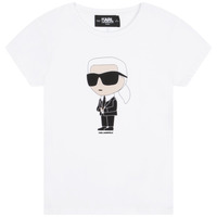 Oblečenie Dievča Tričká s krátkym rukávom Karl Lagerfeld  Biela