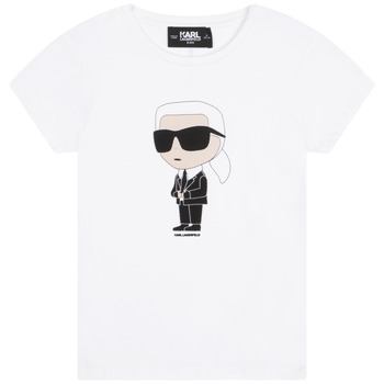 Oblečenie Dievča Tričká s krátkym rukávom Karl Lagerfeld Z15418-10P-B Biela