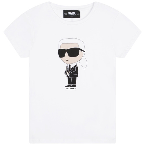 Oblečenie Dievča Tričká s krátkym rukávom Karl Lagerfeld Z15418-10P-C Biela