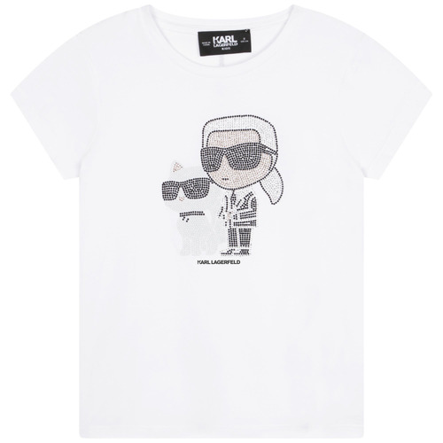 Oblečenie Dievča Tričká s krátkym rukávom Karl Lagerfeld Z15420-10P-B Biela