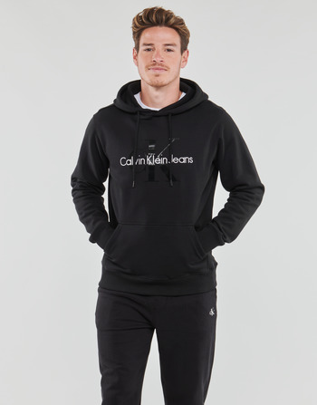 Oblečenie Muž Mikiny Calvin Klein Jeans MONOLOGO REGULAR HOODIE Čierna