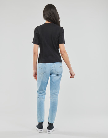 Calvin Klein Jeans RIB SHORT SLEEVE TEE Čierna