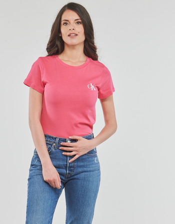 Calvin Klein Jeans 2-PACK MONOGRAM SLIM TEE X2 Biela / Ružová