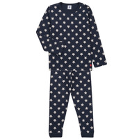 Oblečenie Deti Pyžamá a nočné košele Petit Bateau FREROT Námornícka modrá / Biela