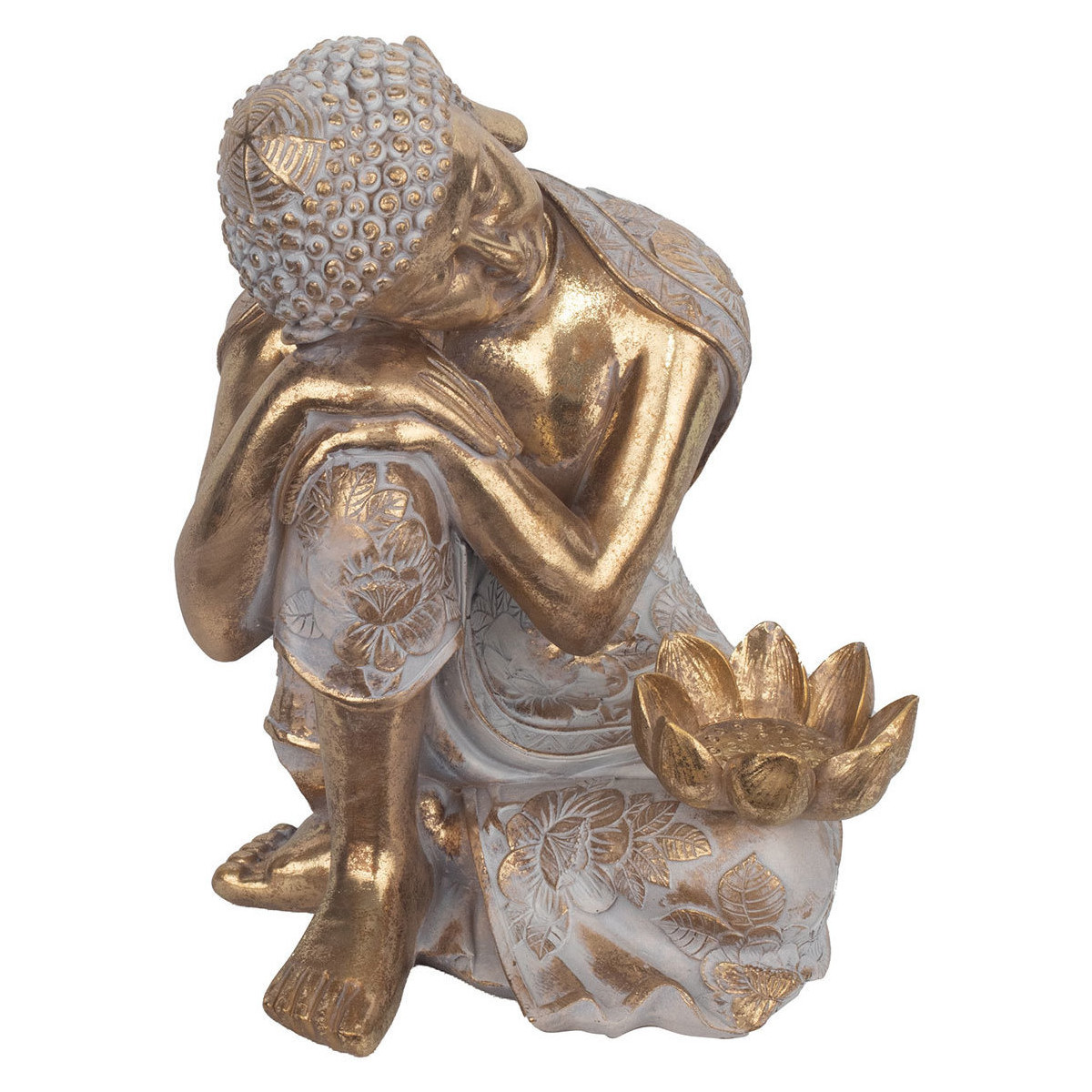 Domov Sochy Signes Grimalt Podporovaný Buddha Zlatá