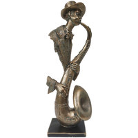 Domov Sochy Signes Grimalt Saxofónový Hudobník Postava Zlatá