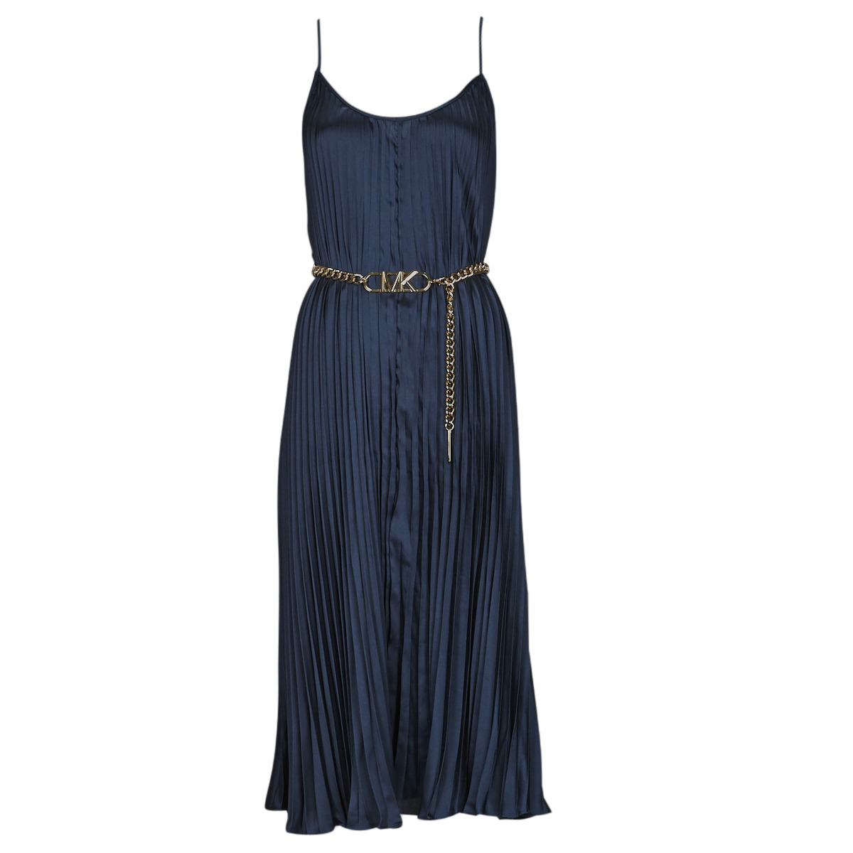 Oblečenie Žena Dlhé šaty MICHAEL Michael Kors PLEATED SLIP MIDI DRESS Námornícka modrá