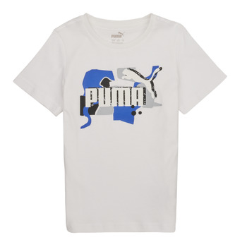 Oblečenie Chlapec Tričká s krátkym rukávom Puma ESS COL LOGO Biela / Modrá