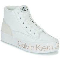 Topánky Žena Členkové tenisky Calvin Klein Jeans VULC FLATF MID WRAP AROUND LOGO Biela