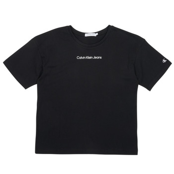 Oblečenie Dievča Tričká s krátkym rukávom Calvin Klein Jeans CKJ LOGO BOXY T-SHIRT Čierna