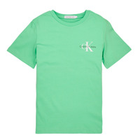 Oblečenie Chlapec Tričká s krátkym rukávom Calvin Klein Jeans CHEST MONOGRAM TOP Zelená