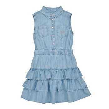 Oblečenie Dievča Krátke šaty Guess LYOCELLE SLUB DENIM Modrá
