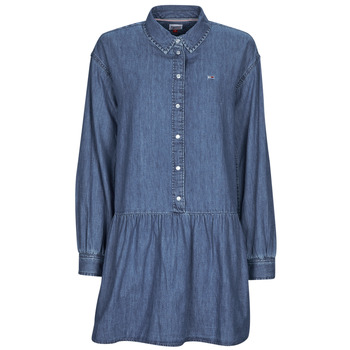 Oblečenie Žena Krátke šaty Tommy Jeans TJW CHAMBRAY SHIRT DRESS Modrá