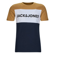 Oblečenie Muž Tričká s krátkym rukávom Jack & Jones JJELOGO BLOCKING TEE SS Žltá / Biela / Námornícka modrá