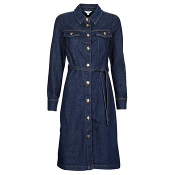 Oblečenie Žena Krátke šaty Tommy Hilfiger DNM LS DRESS BELT KNEE VIC Námornícka modrá