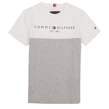 Oblečenie Chlapec Tričká s krátkym rukávom Tommy Hilfiger ESSENTIAL COLORBLOCK TEE S/S Biela / Šedá
