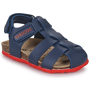 Topánky Chlapec Sandále Geox B SANDAL CHALKI BOY Námornícka modrá / Červená