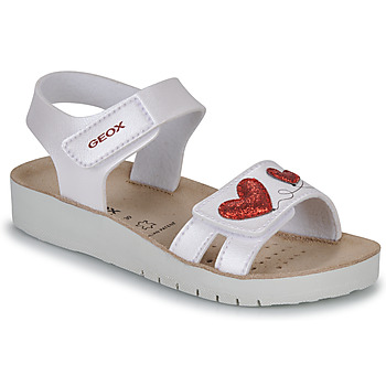 Topánky Dievča Sandále Geox J SANDAL COSTAREI GI Biela / Červená