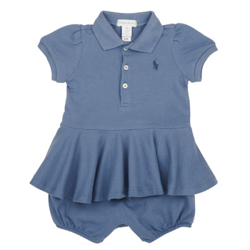 Oblečenie Dievča Módne overaly Polo Ralph Lauren SS PEPLUM BU-ONE PIECE-SHORTALL Modrá