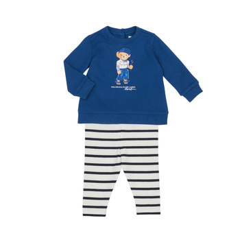 Oblečenie Dievča Komplety a súpravy Polo Ralph Lauren BEAR SET-SETS-LEGGING SET Námornícka modrá / Biela
