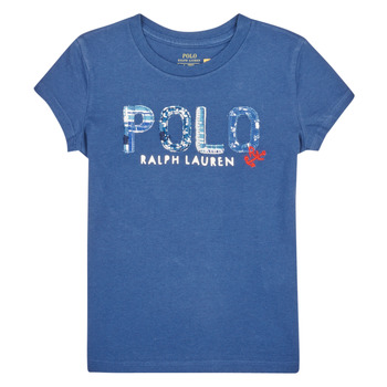 Oblečenie Dievča Tričká s krátkym rukávom Polo Ralph Lauren SS POLO TEE-KNIT SHIRTS-T-SHIRT Modrá