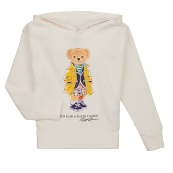 Oblečenie Chlapec Mikiny Polo Ralph Lauren BEAR PO HOOD-KNIT SHIRTS-SWEATSHIRT Krémová