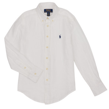 Oblečenie Deti Košele s dlhým rukávom Polo Ralph Lauren CLBDPPC-SHIRTS-SPORT SHIRT Biela