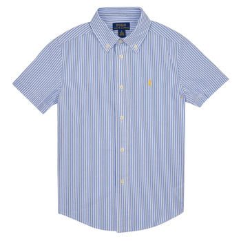 Oblečenie Chlapec Košele s krátkym rukávom Polo Ralph Lauren CLBDPPCSS-SHIRTS-SPORT SHIRT Modrá / Biela
