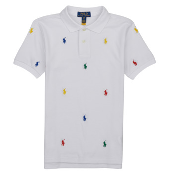 Oblečenie Chlapec Polokošele s krátkym rukávom Polo Ralph Lauren SSKCM2-KNIT SHIRTS-POLO SHIRT Biela