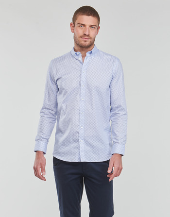 Oblečenie Muž Košele s dlhým rukávom Selected ETHAN MICRO MOTIF SLIM FIT Modrá / Modrá