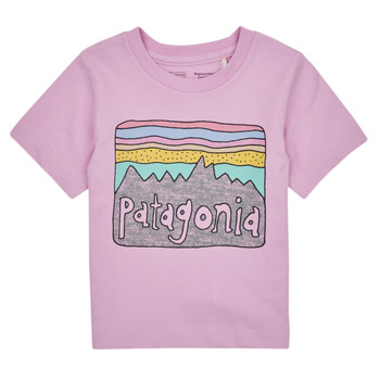 Oblečenie Deti Tričká s krátkym rukávom Patagonia Baby Regenerative Organic Certified Cotton Fitz Roy Skies T- Fialová