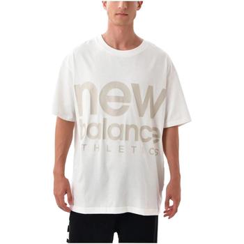 Oblečenie Tričká s krátkym rukávom New Balance  Béžová