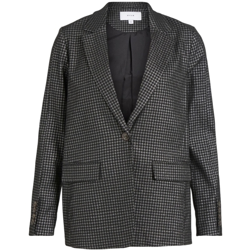 Oblečenie Žena Kabáty Vila Coat Shine L/S - Black/Silver Čierna