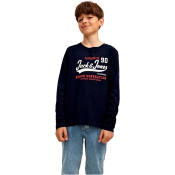 Oblečenie Chlapec Tričká s dlhým rukávom Jack & Jones CAMISETA NIO JACK&JONES 12213080 Modrá
